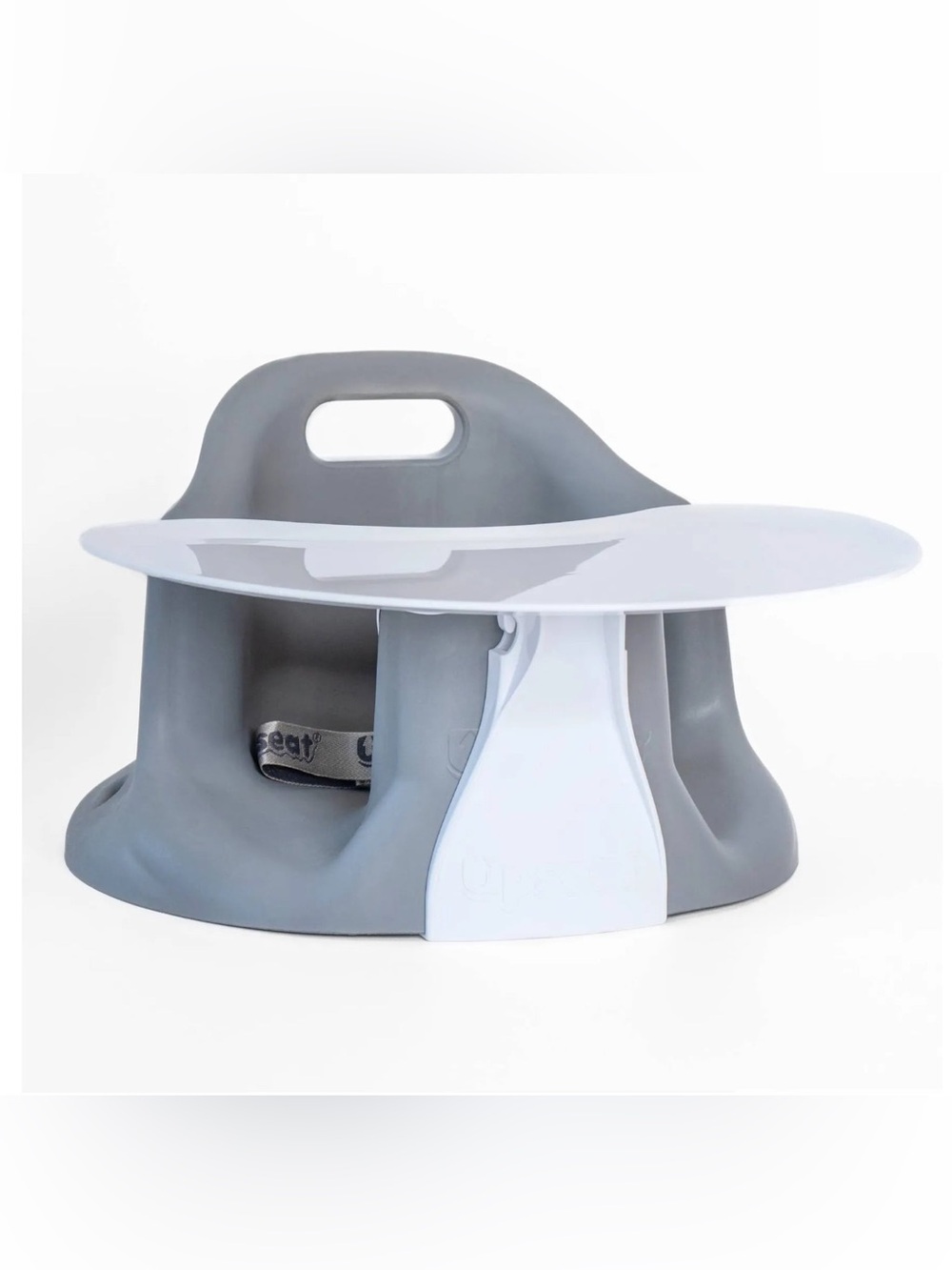 Upseat Baby Feeding Seat with Tray - Gray and White